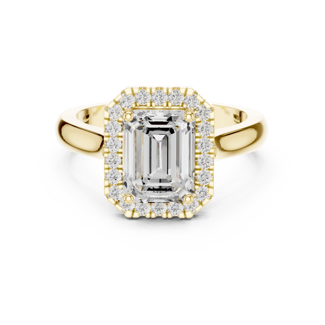 Gold Regal Crest Halo Ring Right View