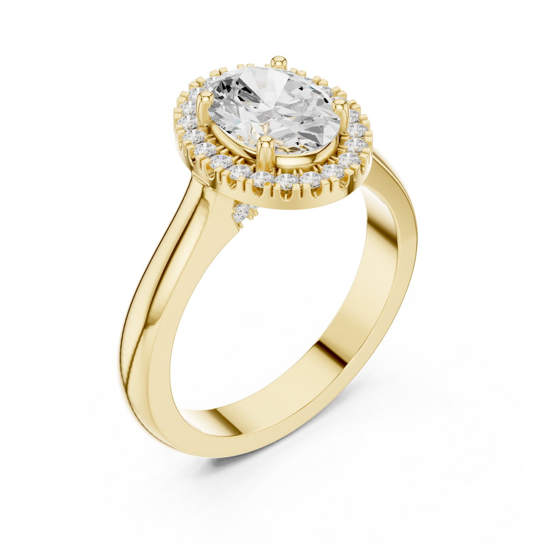 Gold Oval Muse Halo Elegance Ring Right View