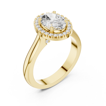 Gold Oval Muse Halo Elegance Ring Right View