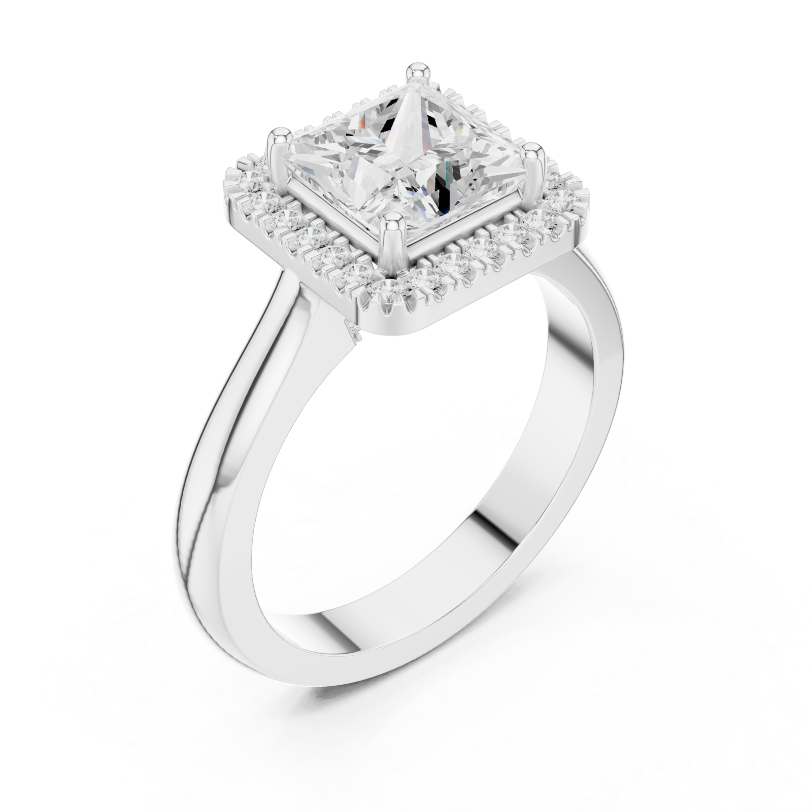  White Gold Imperial Radiance Halo Ring Right View