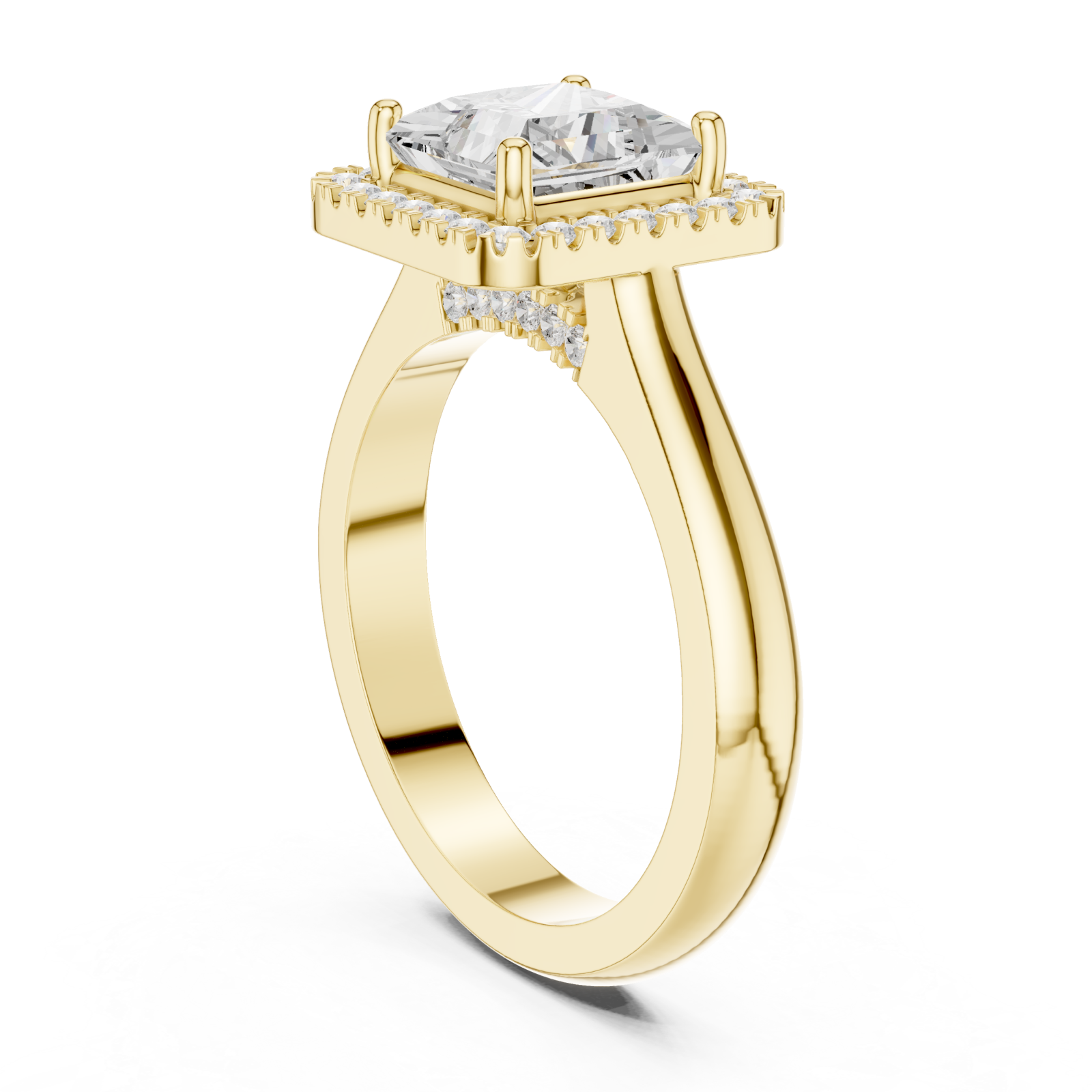  Gold Imperial Radiance Halo Ring Left View