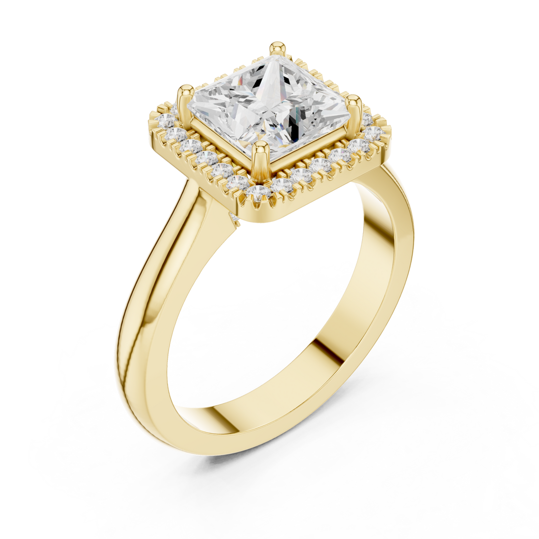 Gold Imperial Radiance Halo Ring Right View