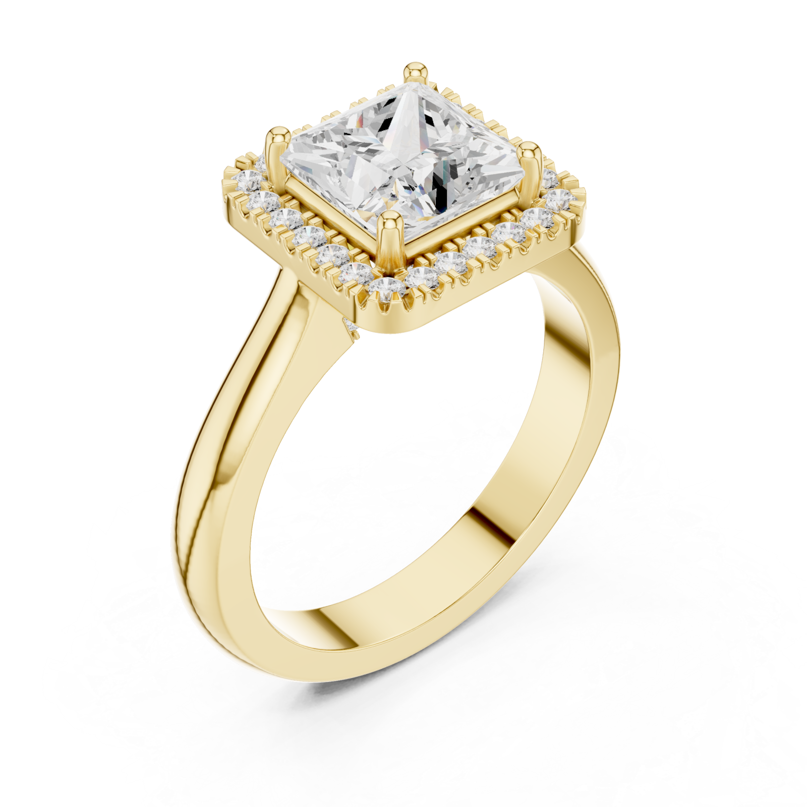 Gold Imperial Radiance Halo Ring Right View