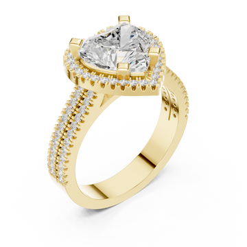 Gold Radiant Heart Silhouette Ring Right View