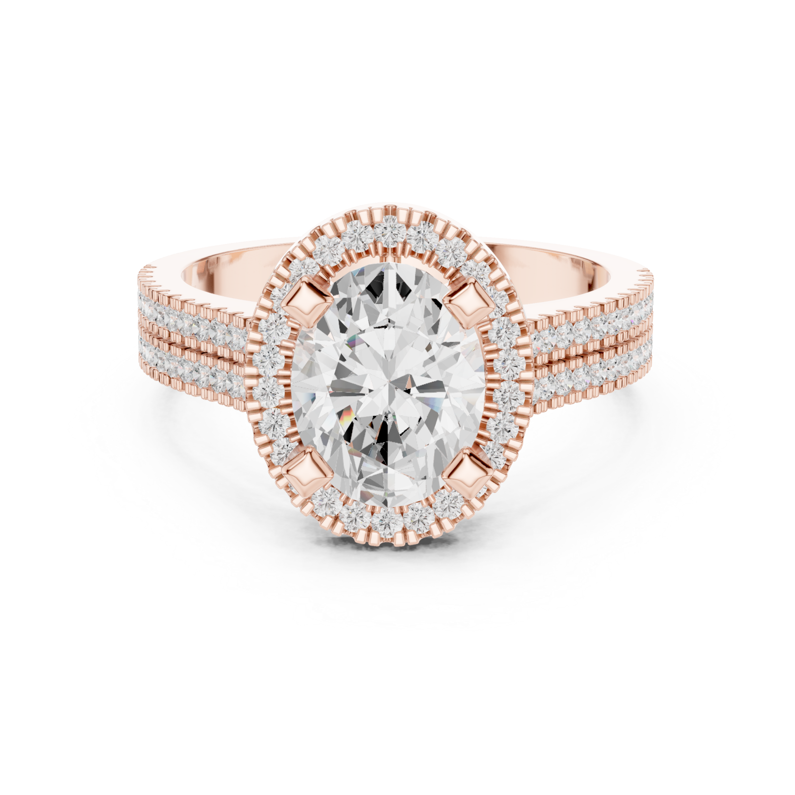  Rose Gold Grand Ovation Regal Statement Ring Front View