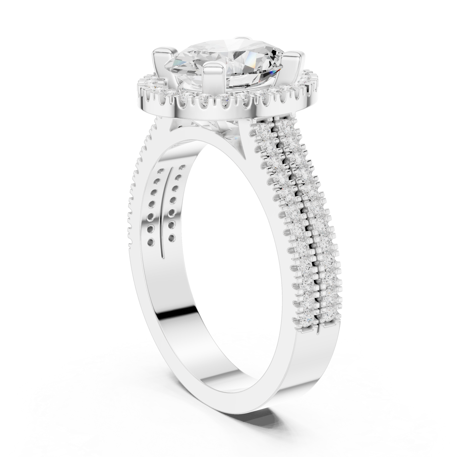  White Gold Grand Ovation Regal Statement Ring Left View