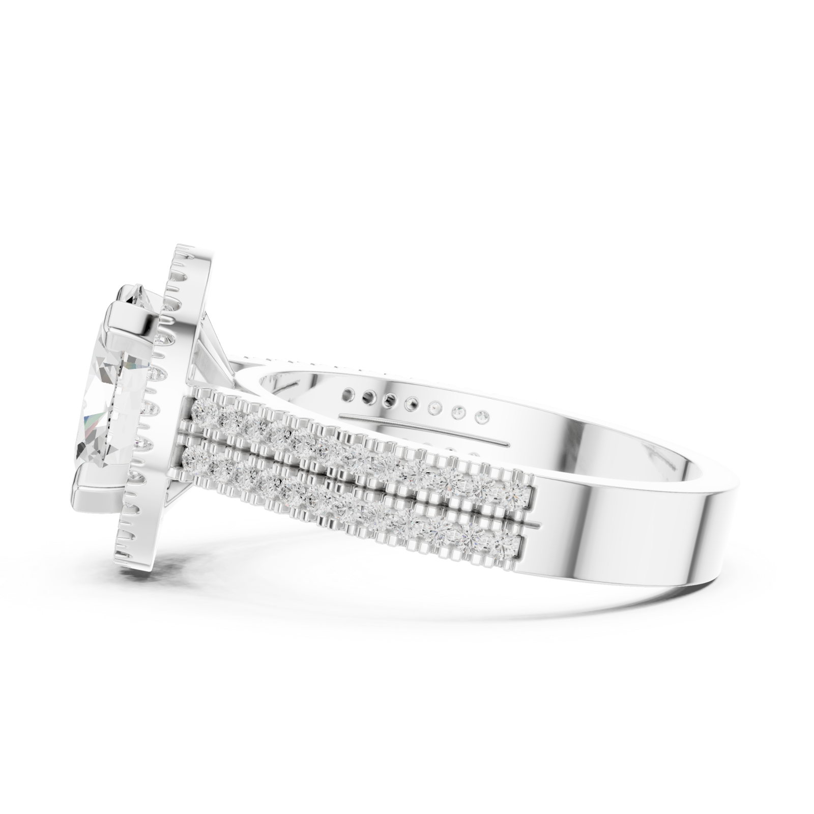  White Gold Grand Ovation Regal Statement Ring Side View