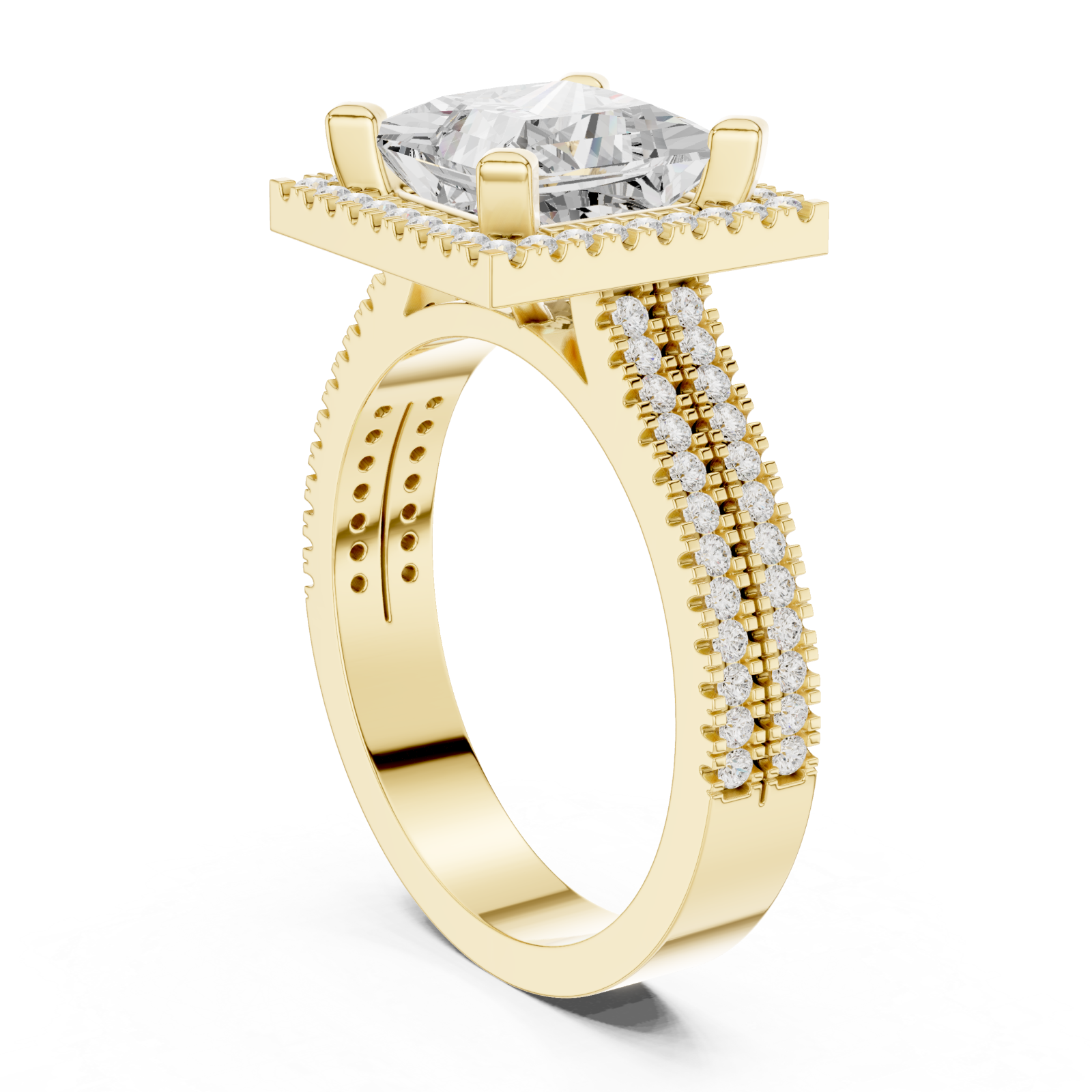  Gold Majestic Square Glow Ring Left View