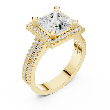 Gold Majestic Square Glow Ring Right View