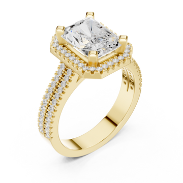 Gold Radiant Pavé Embrace Ring Right View