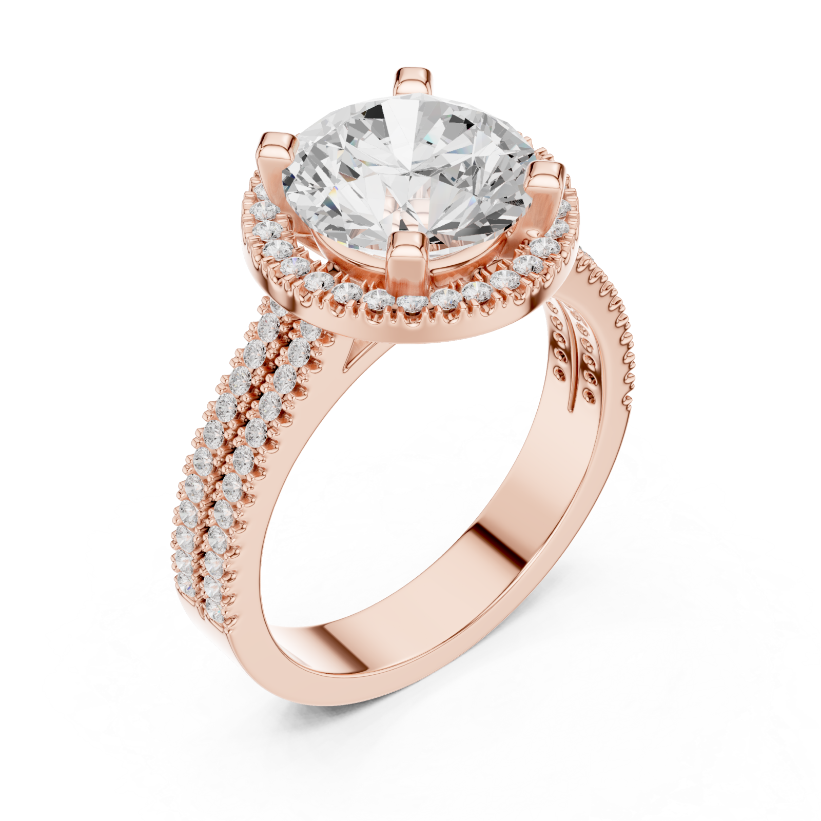  Rose Gold Luminous Halo Band Ring Right View
