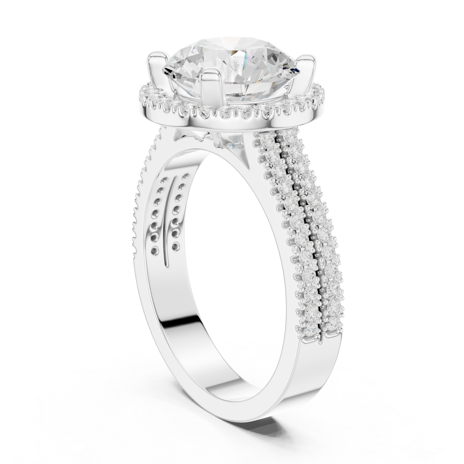  White Gold Luminous Halo Band Ring Left View