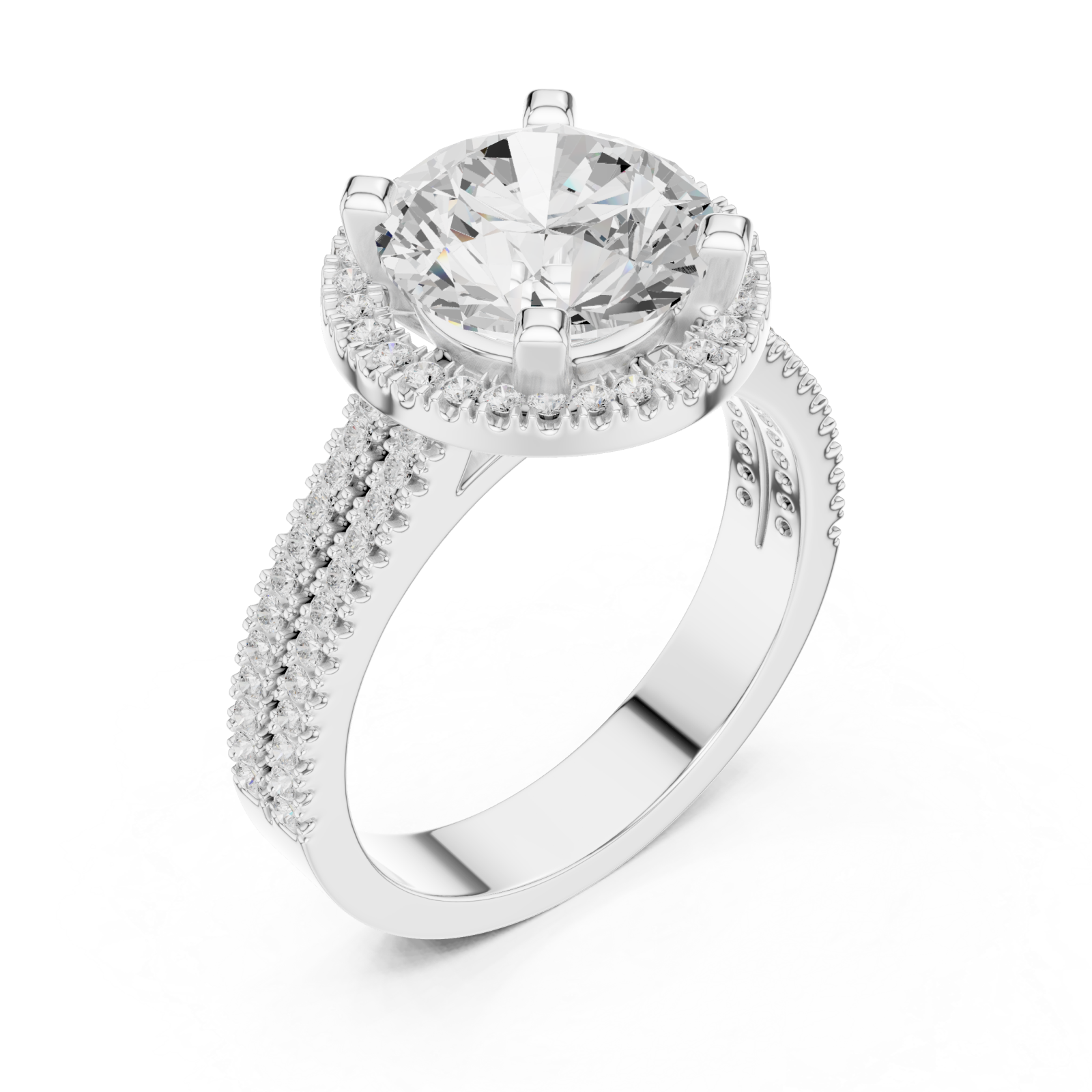  White Gold Luminous Halo Band Ring Right View