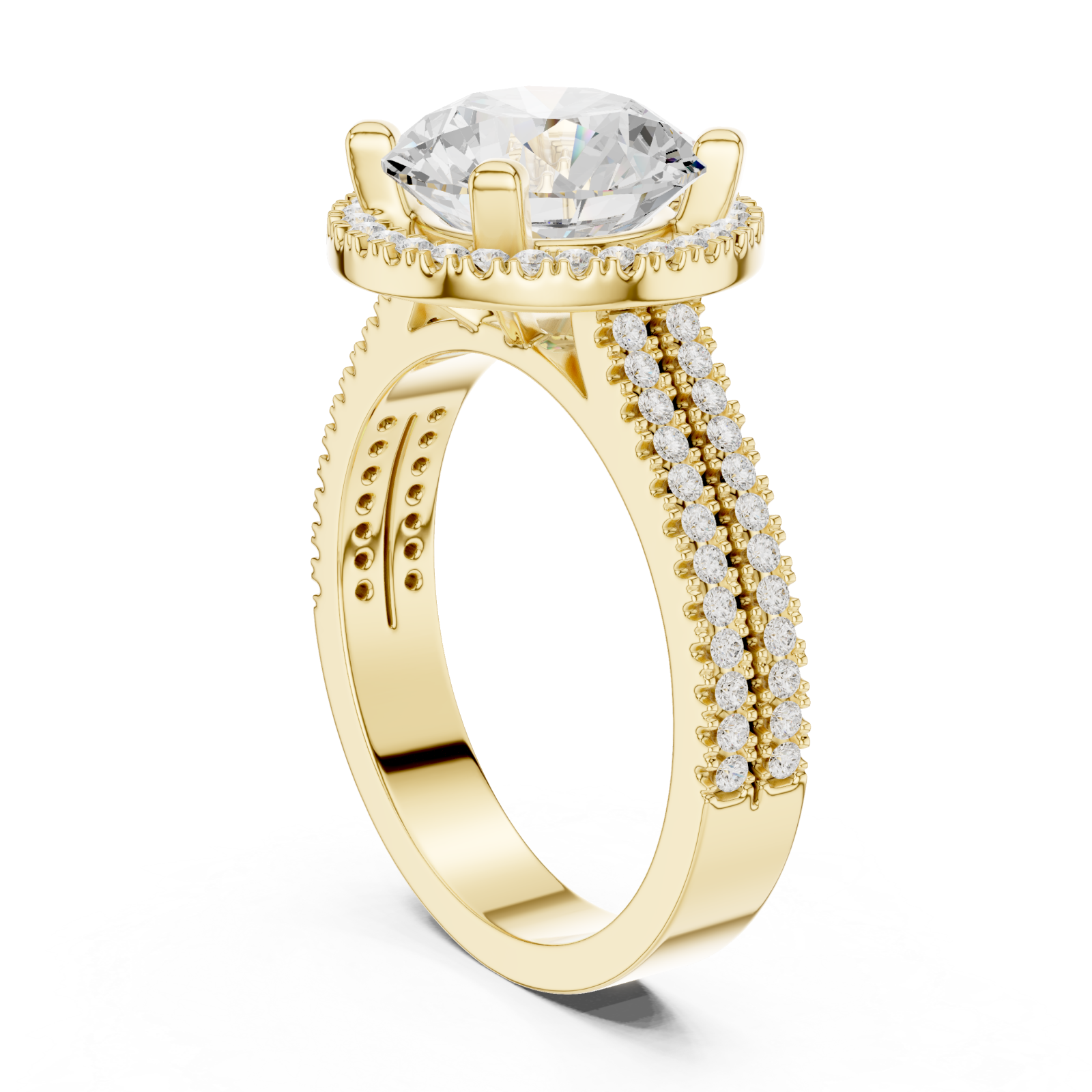  Gold Luminous Halo Band Ring Left View