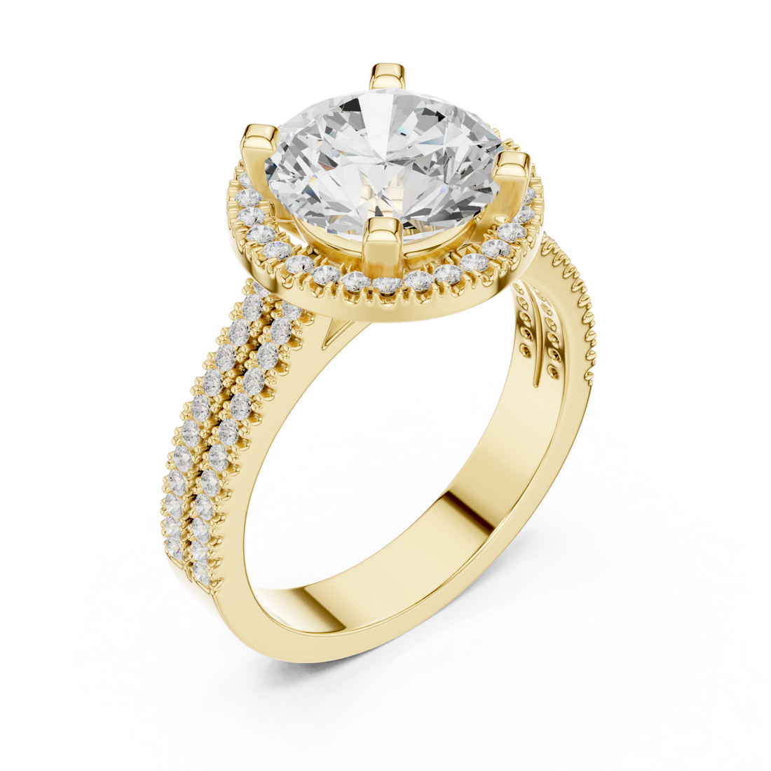 Gold Luminous Halo Band Ring Right View