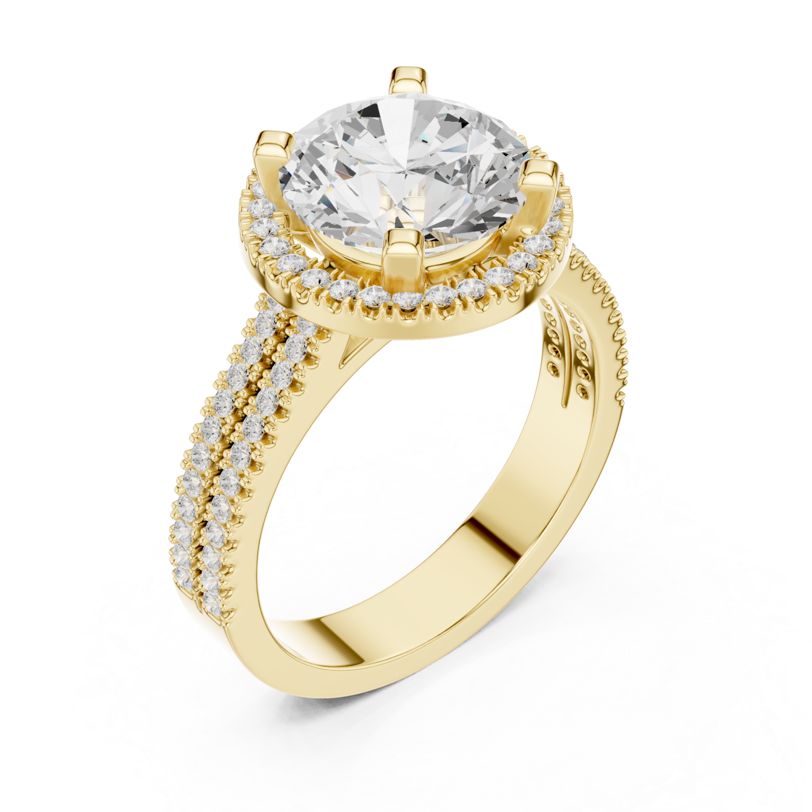 Gold Luminous Halo Band Ring Right View