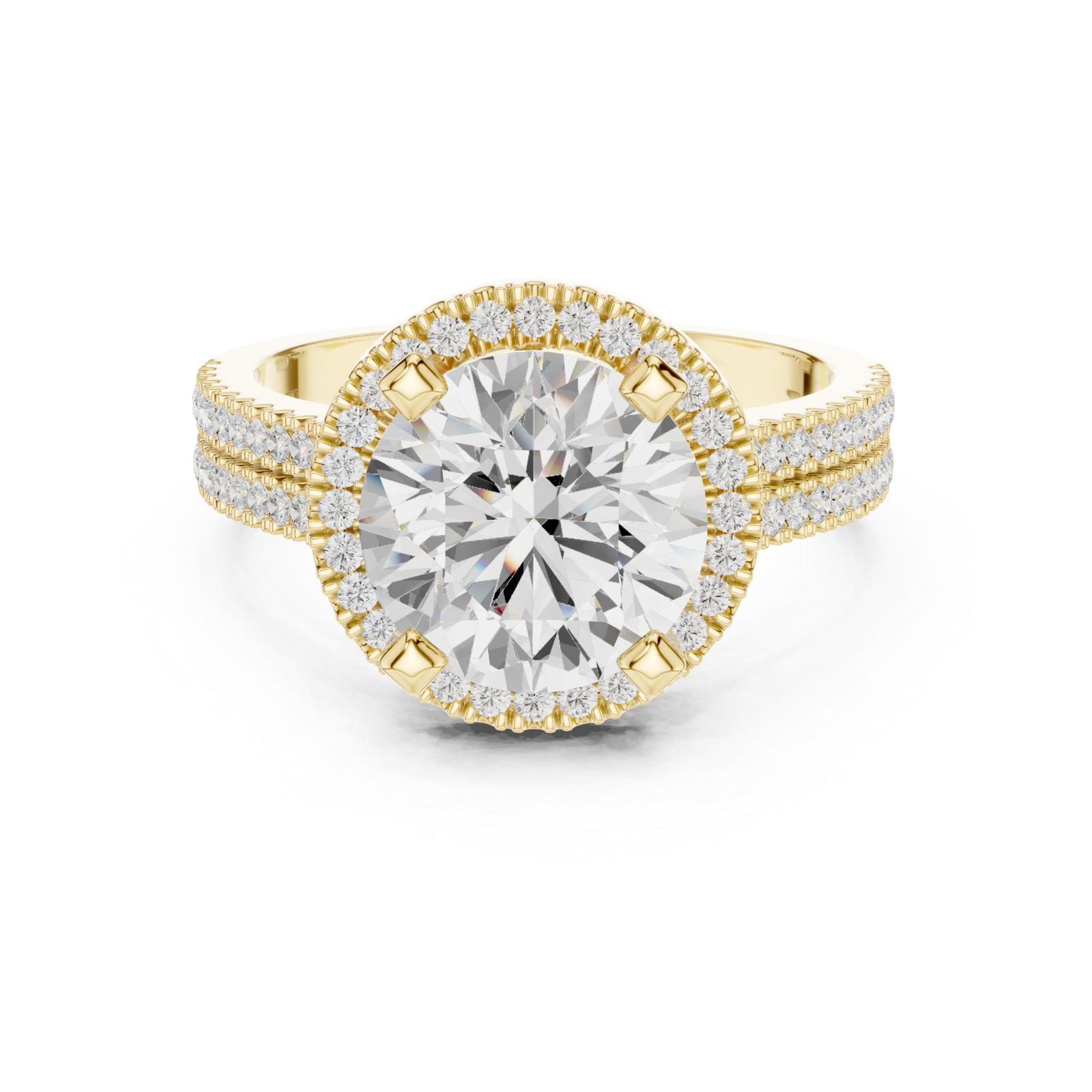 Gold Luminous Halo Band Ring Front View