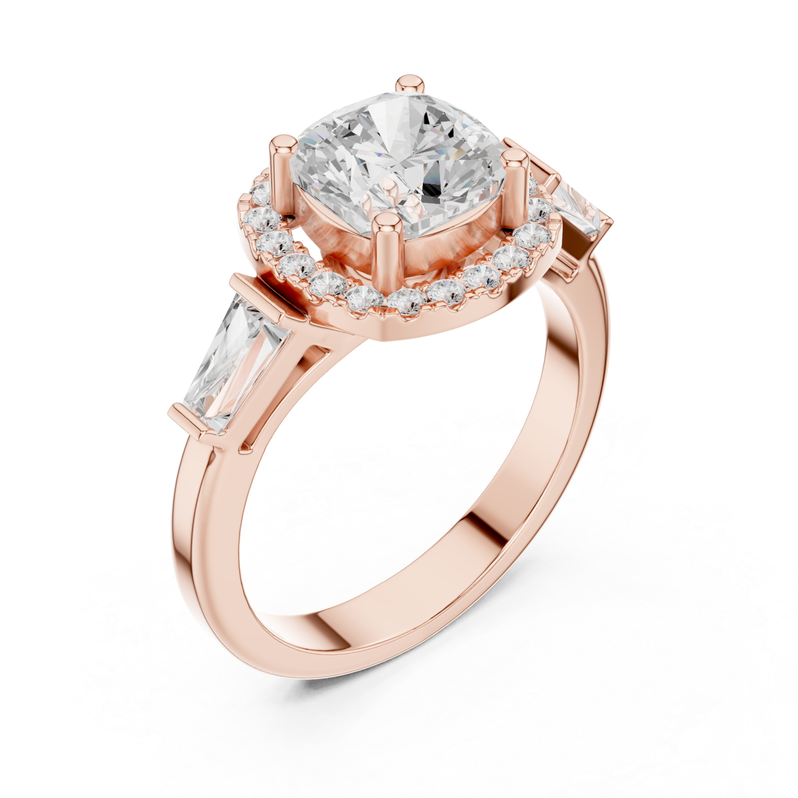  Rose Gold Glistening Petal Crown Ring Right View