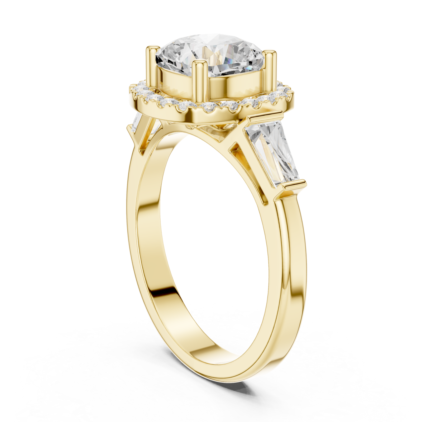  Gold Glistening Petal Crown Ring Left View