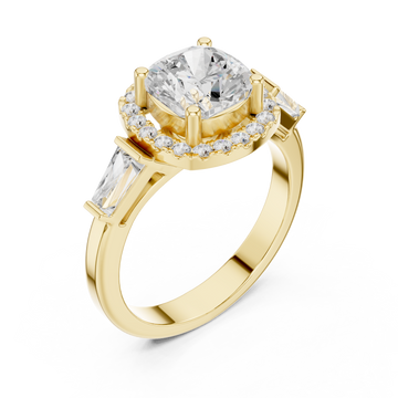 Gold Glistening Petal Crown Ring Right View