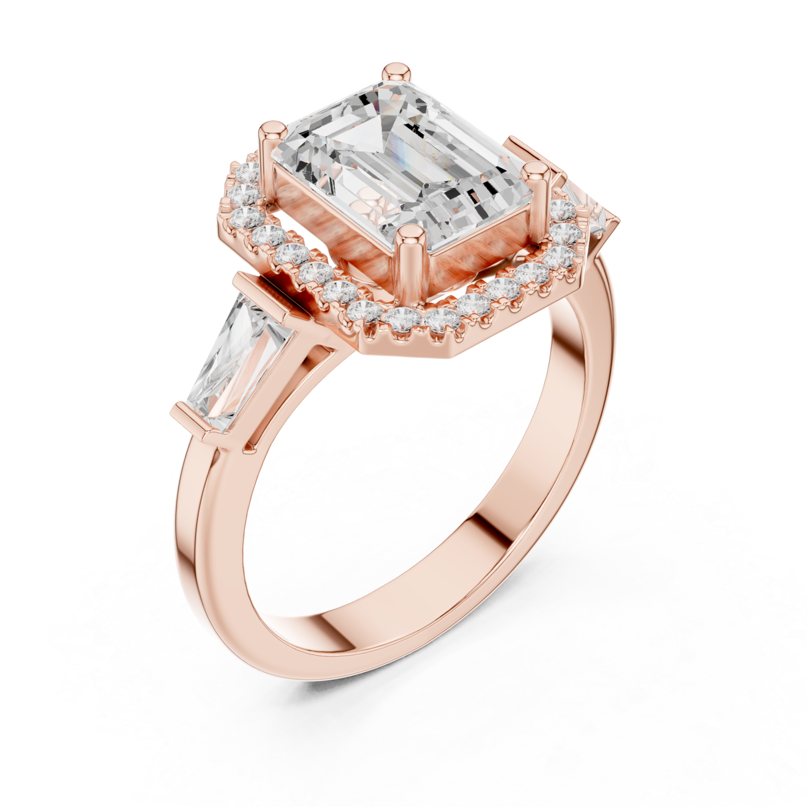  Rose Gold Grand Marquis Regal Band Ring Right View