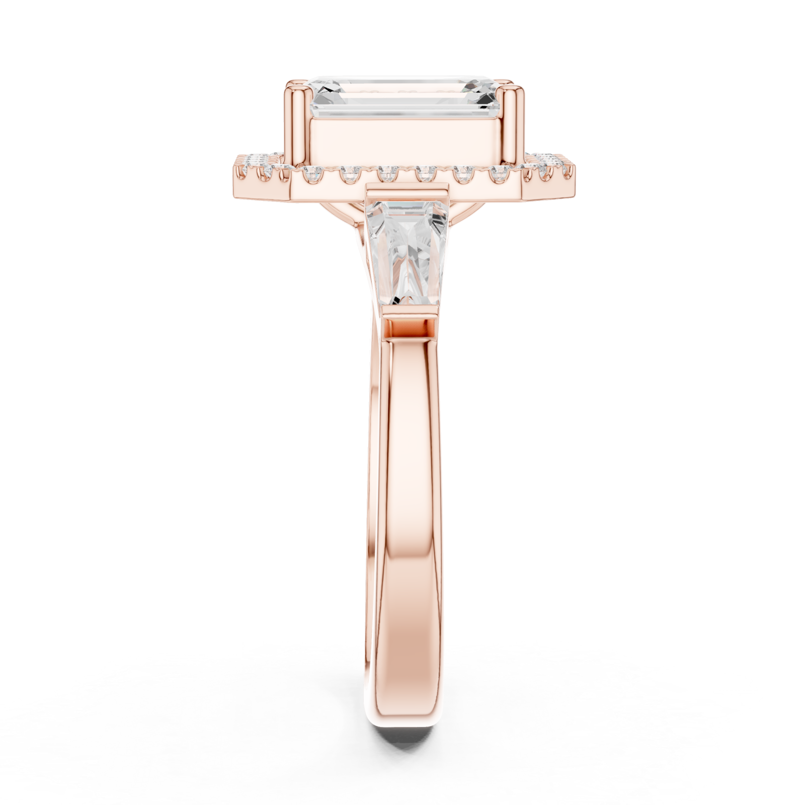  Rose Gold Grand Marquis Regal Band Ring Side View
