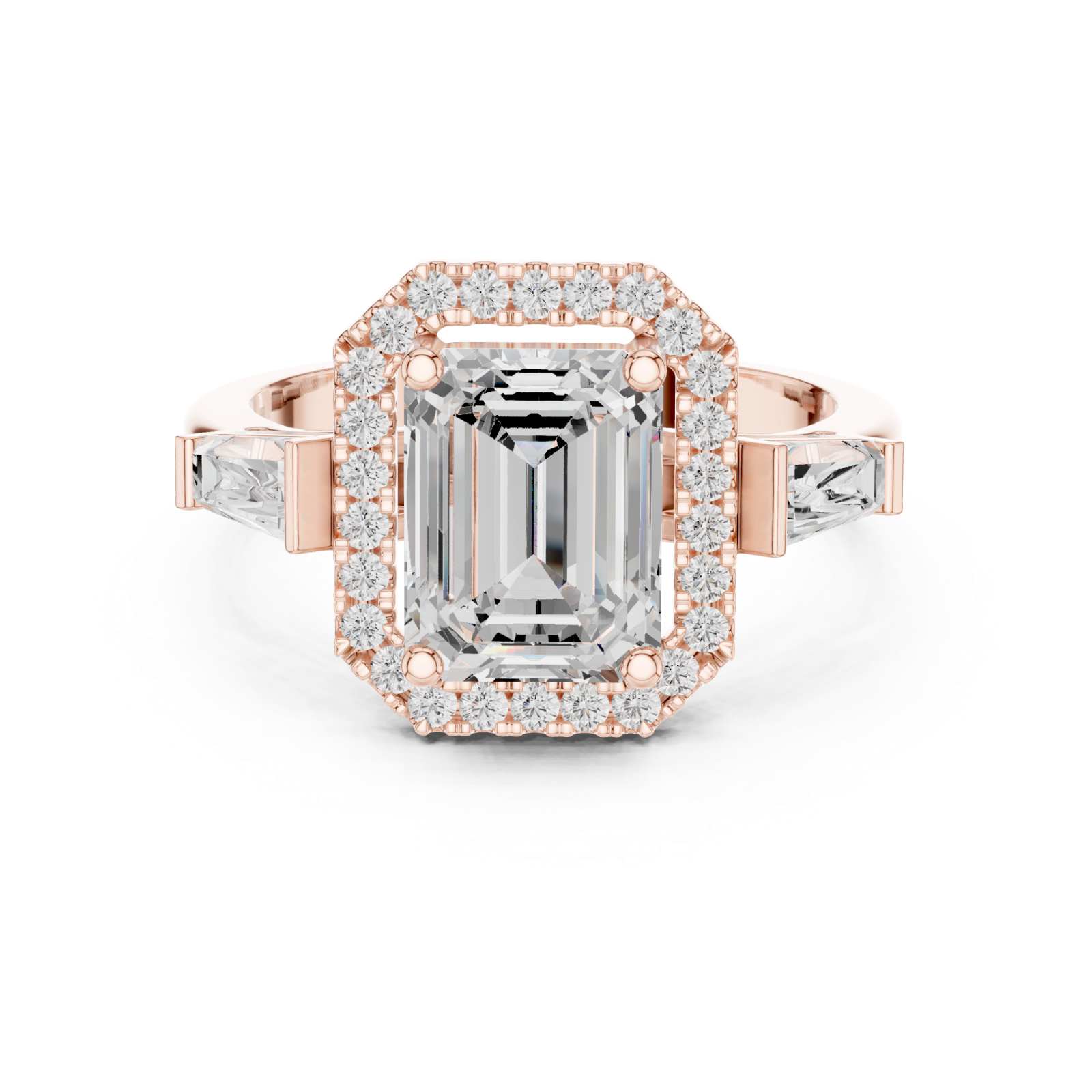  Rose Gold Grand Marquis Regal Band Ring Front View