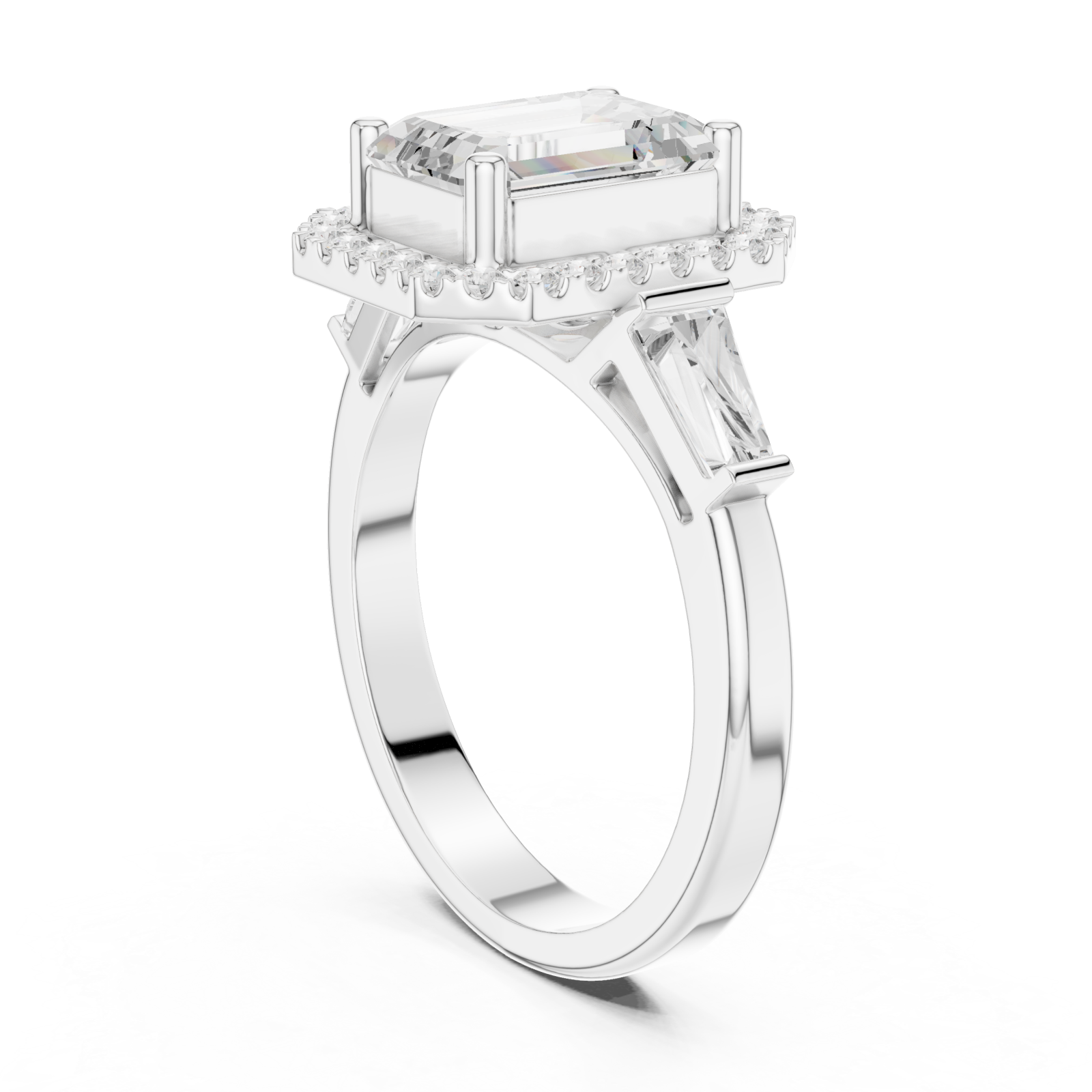  White Gold Grand Marquis Regal Band Ring Left View