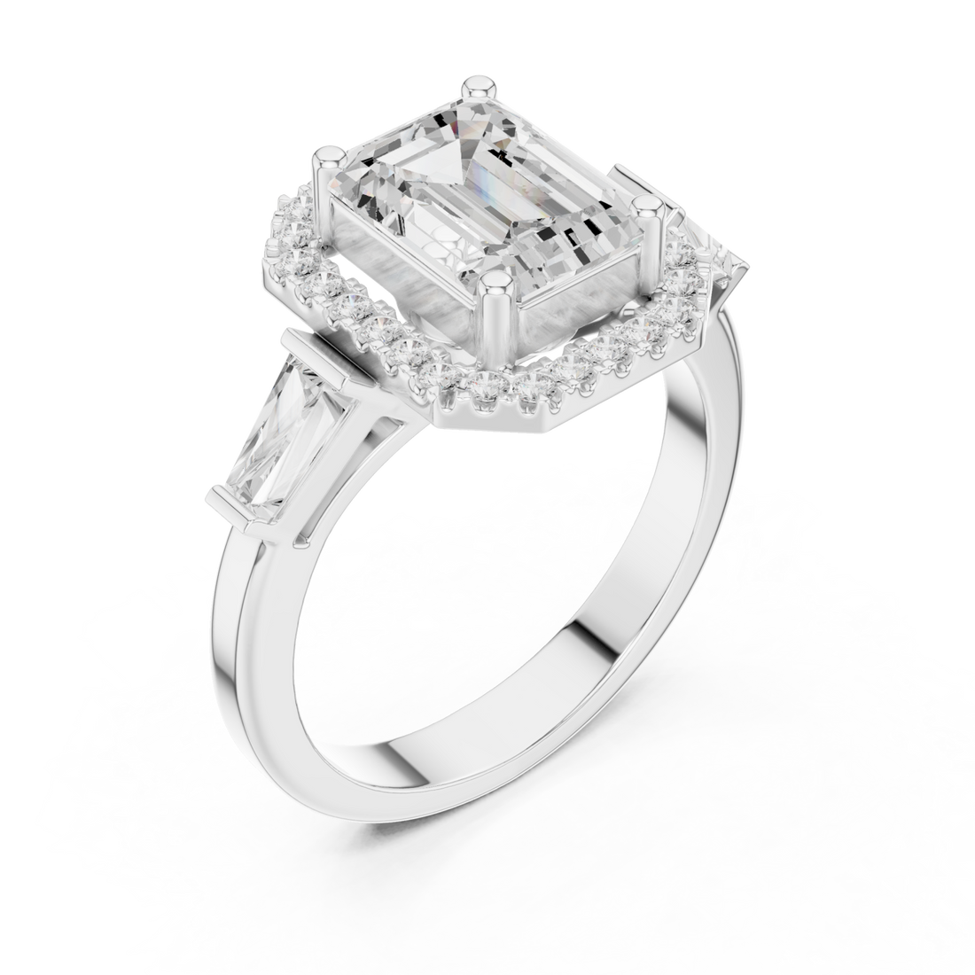  White Gold Grand Marquis Regal Band Ring Right View