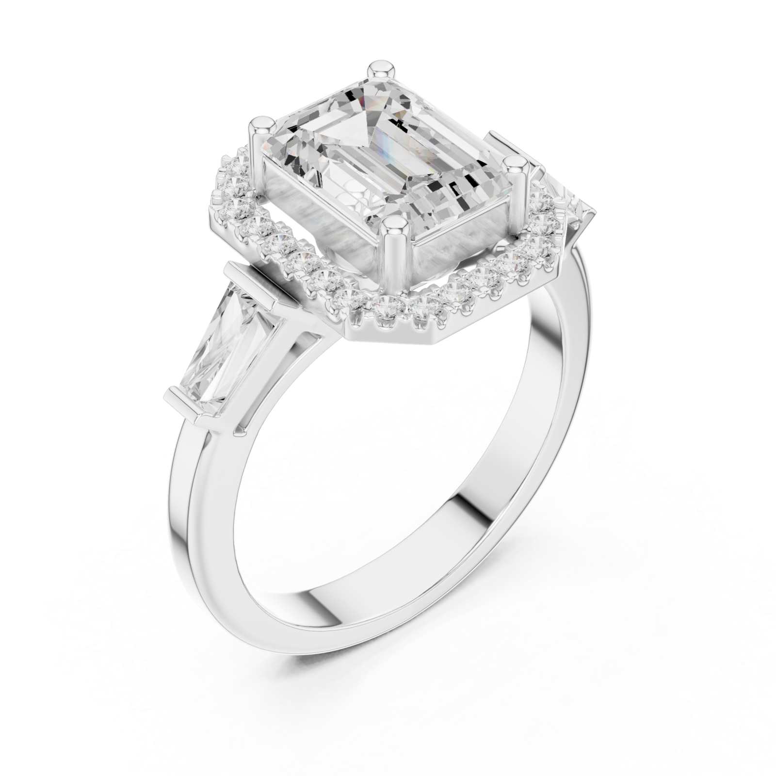  White Gold Grand Marquis Regal Band Ring Right View