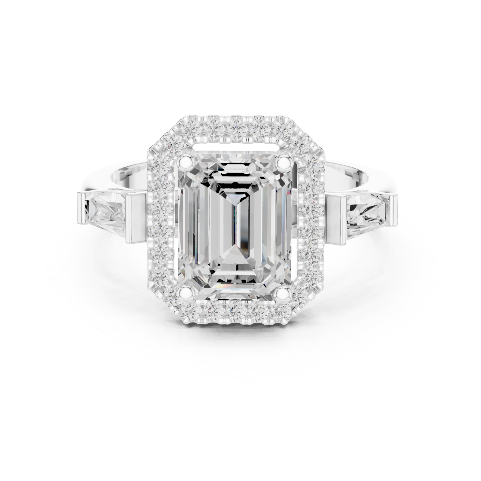 White Gold Grand Marquis Regal Band Ring Front View