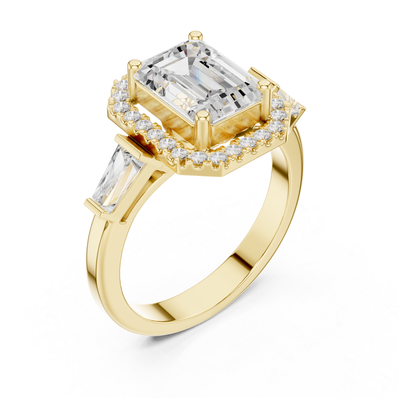 Gold Grand Marquis Regal Band Ring Right View