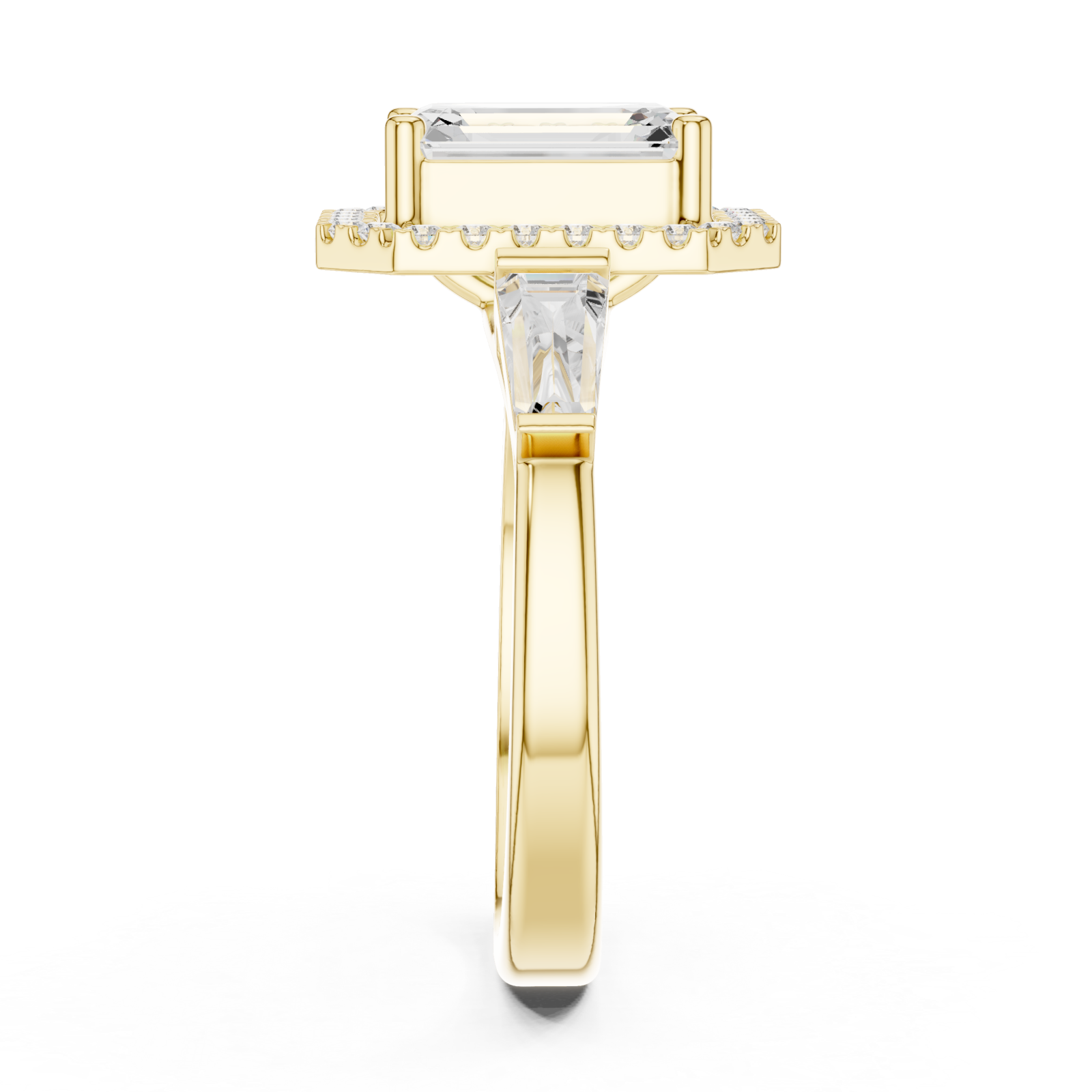  Gold Grand Marquis Regal Band Ring Side View