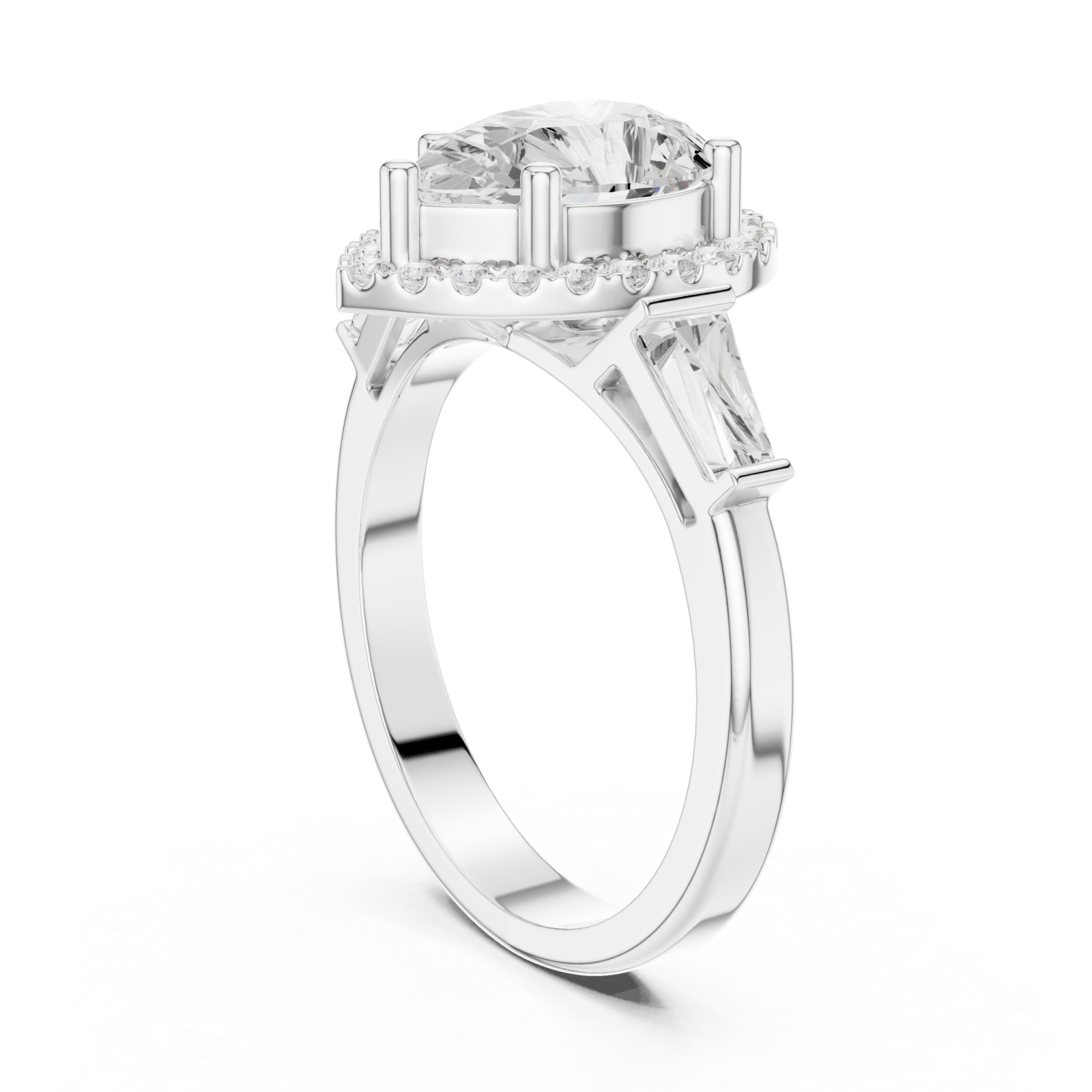  White Gold Opulent Marquis Touch Signature Ring Left View