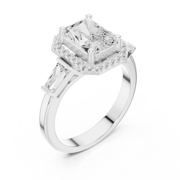  White Gold Radiant Majesty Halo Band Ring Right View