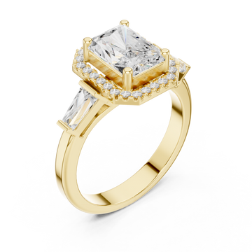 Gold Radiant Majesty Halo Band Ring Right View