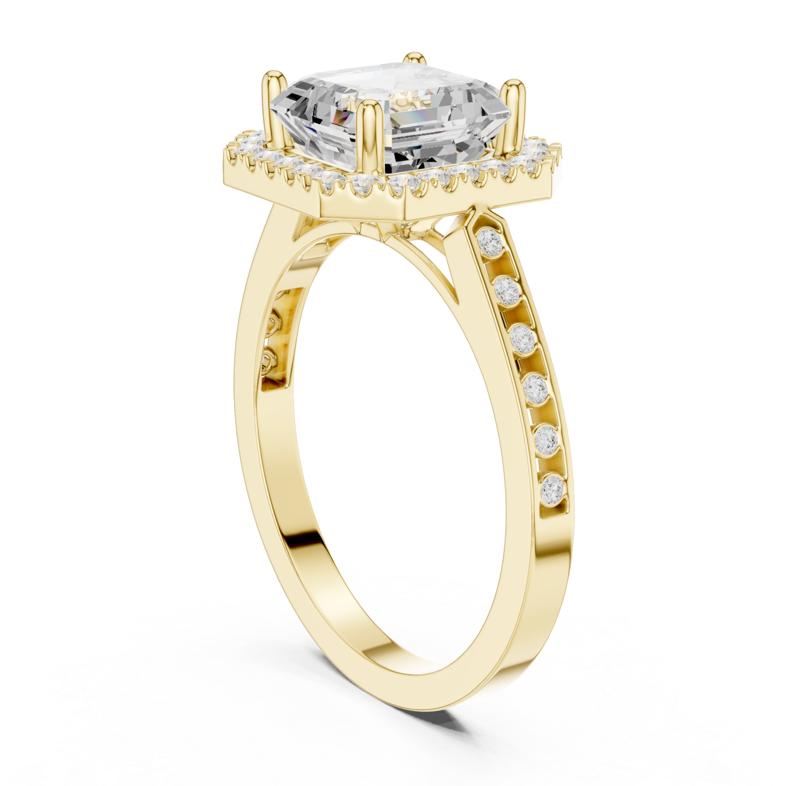  Gold Regal Radiance Halo Ring Left View