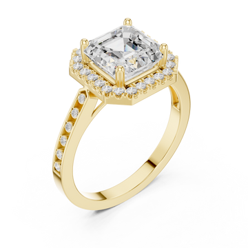 Gold Regal Radiance Halo Ring Right View