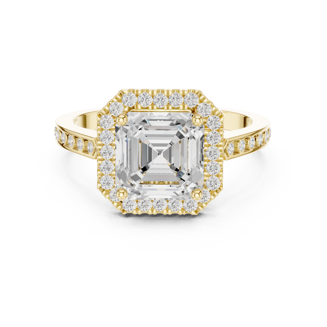 Gold Regal Radiance Halo Ring Right View