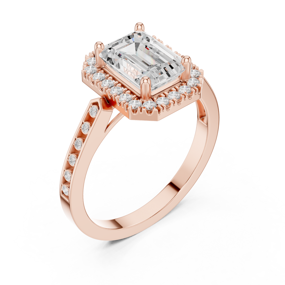  Rose Gold Radiance Halo Statement Ring Right View