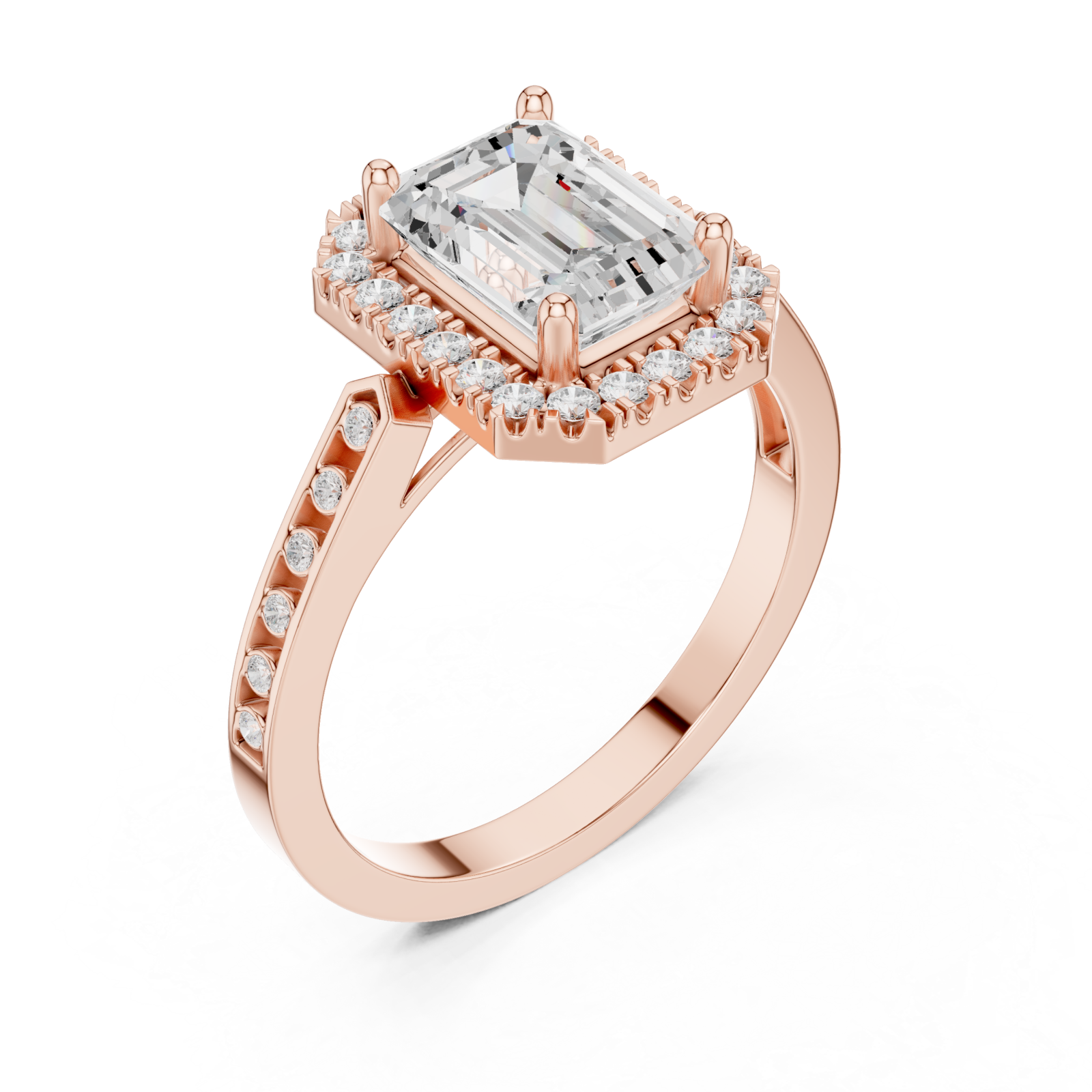  Rose Gold Radiance Halo Statement Ring Right View