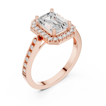  Rose Gold Radiance Halo Statement Ring Right View