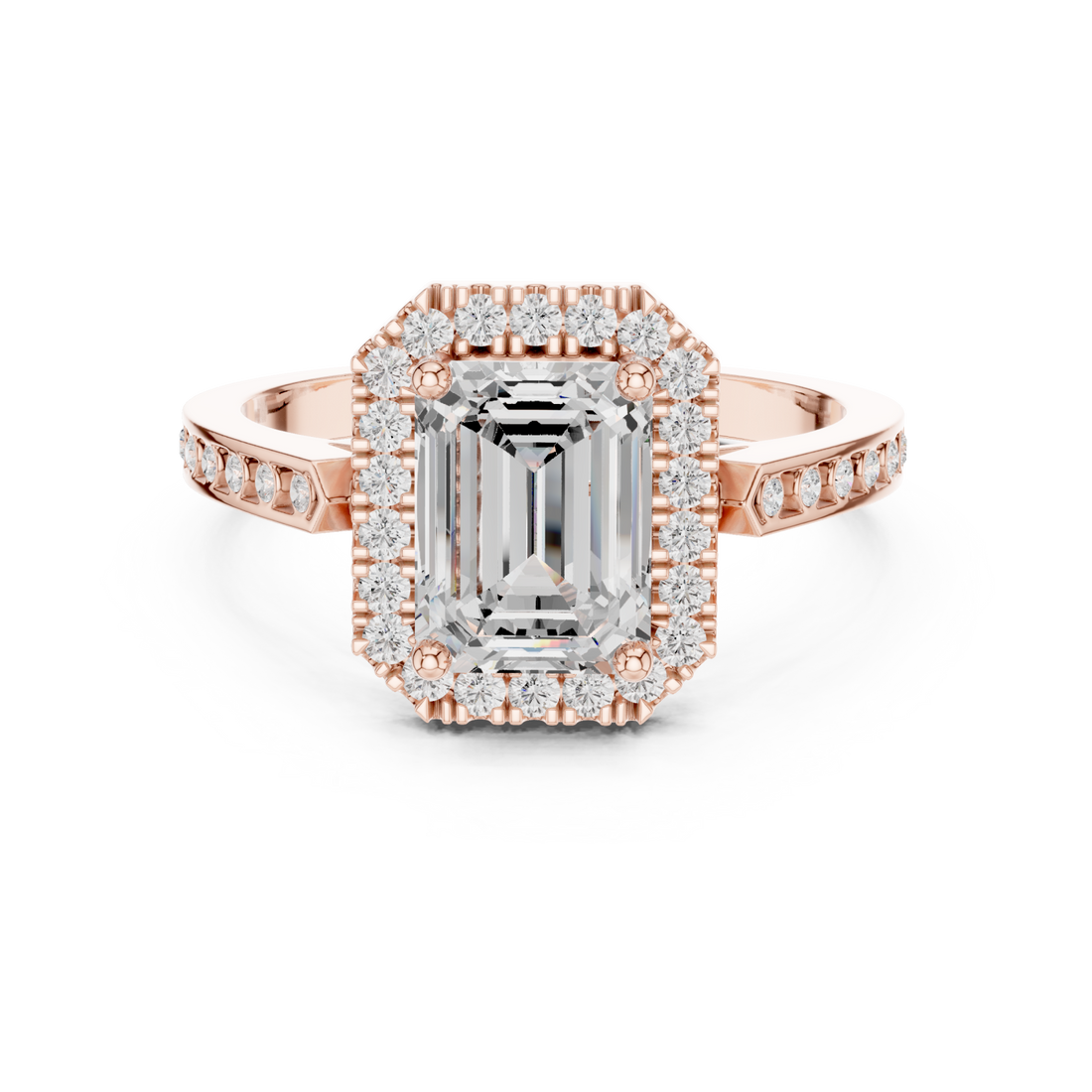  Rose Gold Radiance Halo Statement Ring Right View