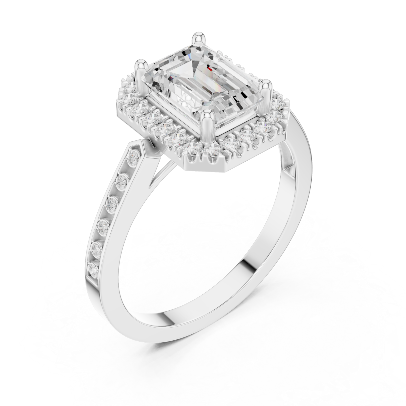  White Gold Radiance Halo Statement Ring Right View