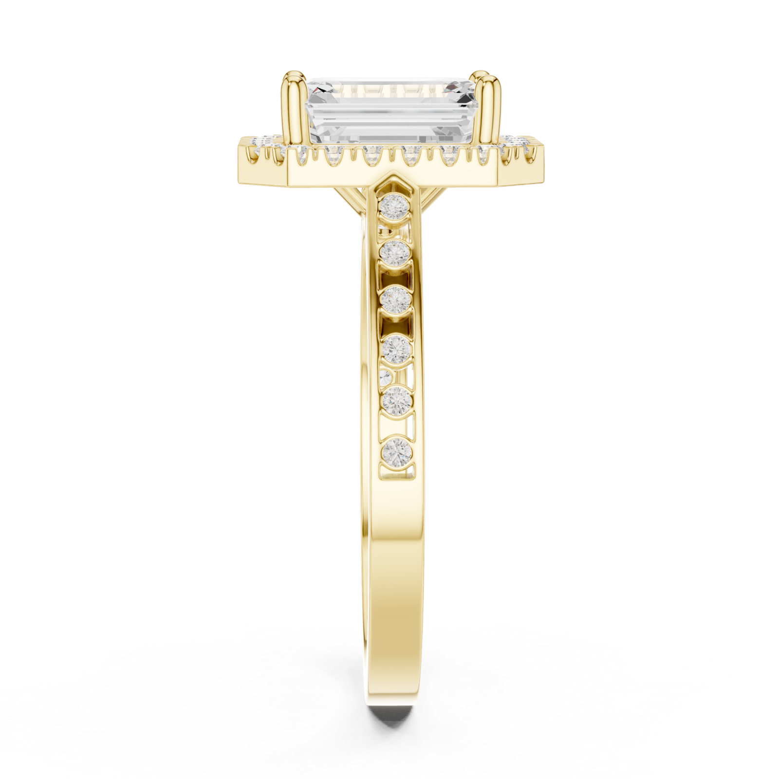  Gold Radiance Halo Statement Ring Side View