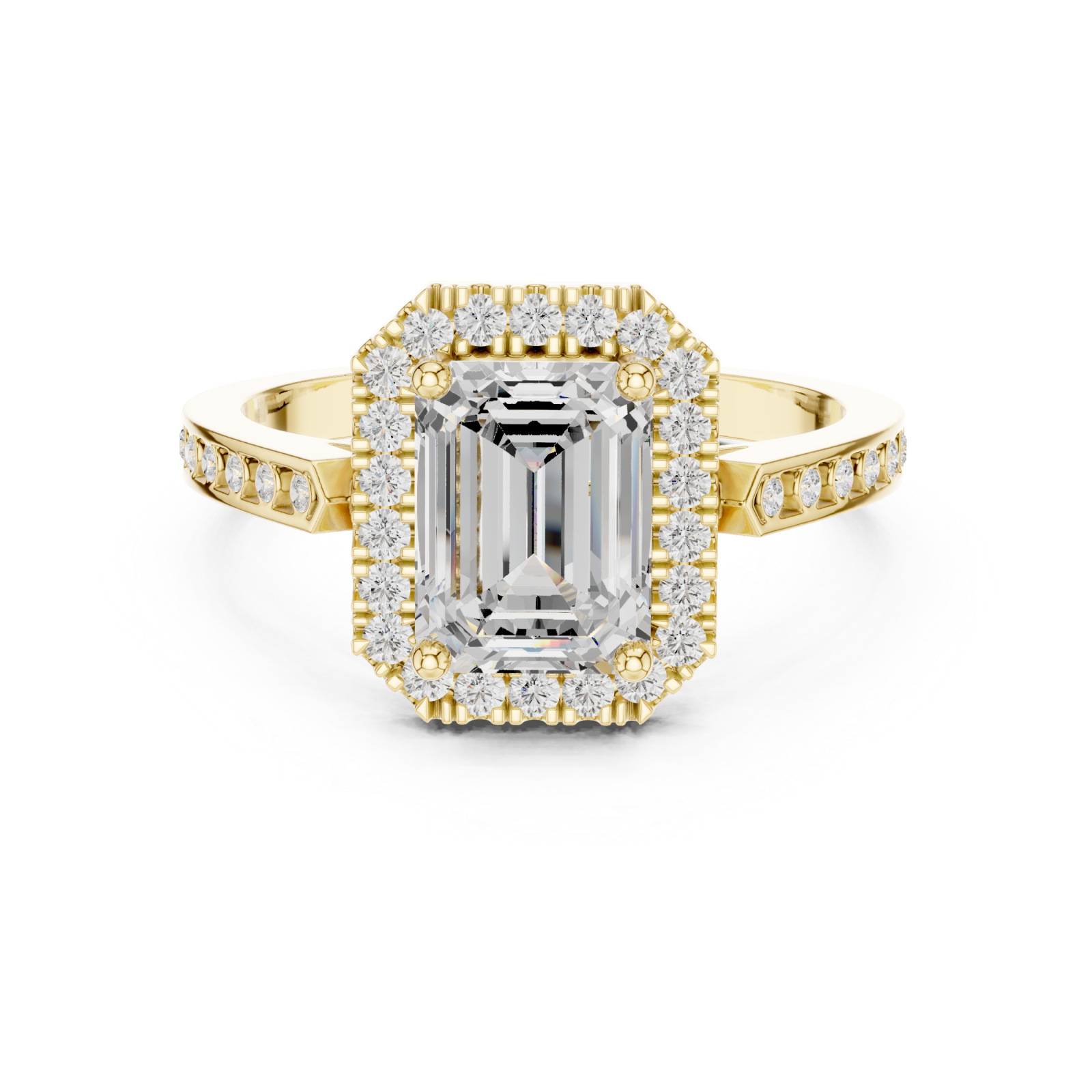  Gold Radiance Halo Statement Ring Front View