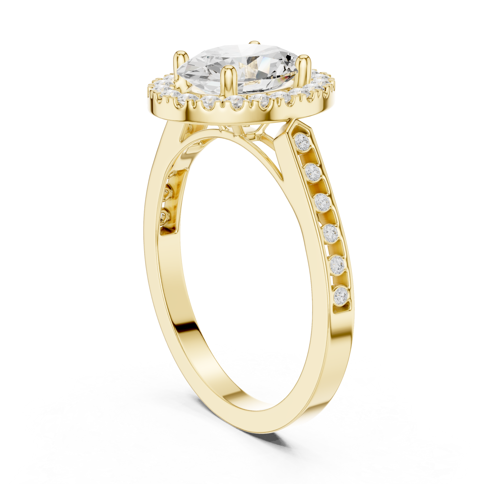  Gold Celestial Halo Oval Ring Left View