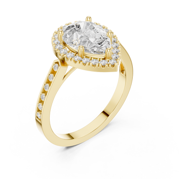 Gold Celestial Halo Teardrop Ring Right View