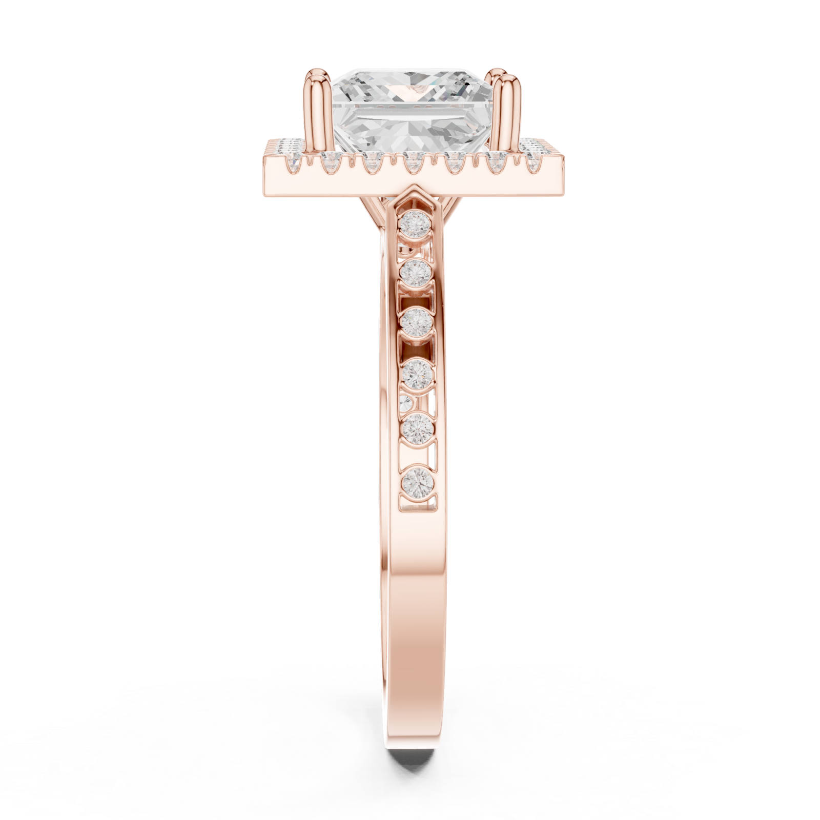  Rose Gold Regal Aura Signature Ring Side View