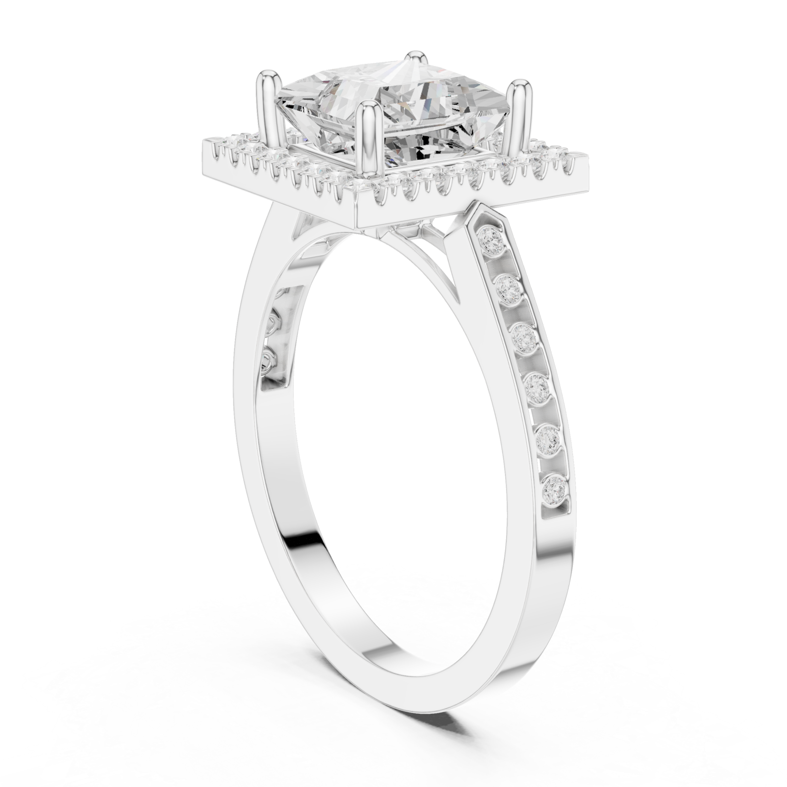  White Gold Regal Aura Signature Ring Left View
